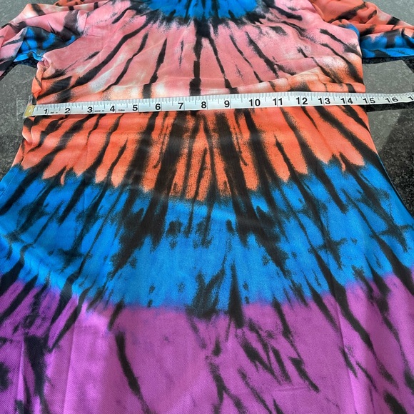 AFRM Pink and Blue Long Sleeve Bodycon Dress
Nude Built in Slip underneath - Picture 7 of 8